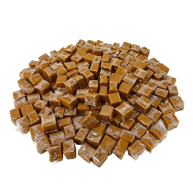 Holiday Special Soft Vanilla Caramel Chews - 3 lb - Chewy Old Fashioned Carmel Square Gourmet Candy Snack Bites - American Classic Vintage Candies - Individually Wrapped, 48 oz.