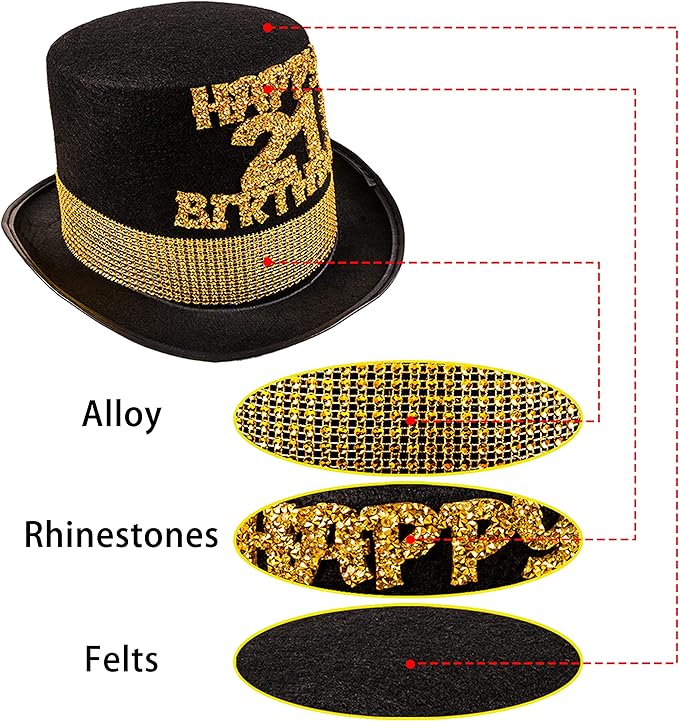 21st Birthday Celebration Bundle - Hat, Sash, Decorations for Men's Milestone Birthday