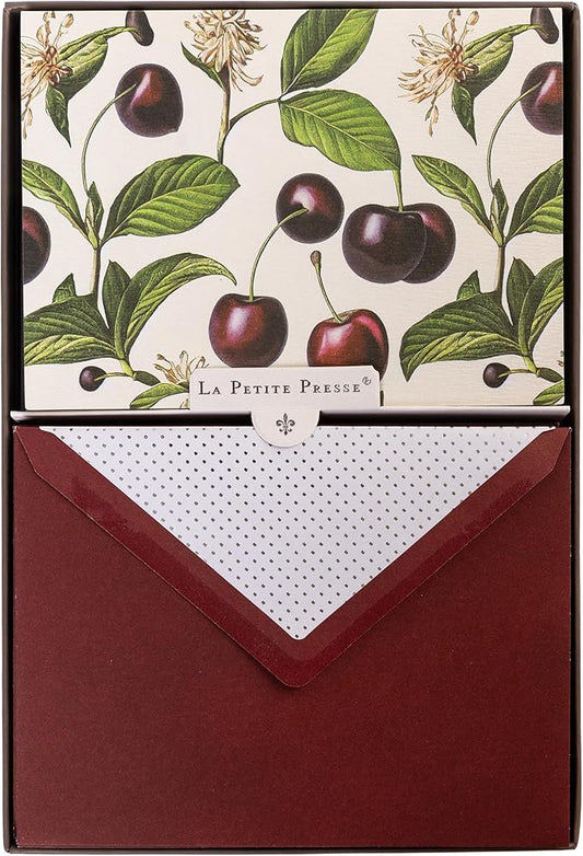 Cerise Designer Cards by Graphique Luxe Collection, Silver Foil Embossed Stationary Boxed Set, 10 Blank Cards with 11 Envelopes, All Occasion Greetings, 5.25" x 3.8"