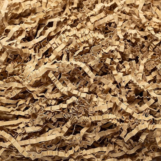 Wowxyz 1 LB Crinkle Cut Paper Shred Brown Crinkle Shredded Paper for Gift Baskets - Gift Box Bag Filler - Kraft Confetti Stuffing for Birthday, Holiday Present Packaging Wrapping
