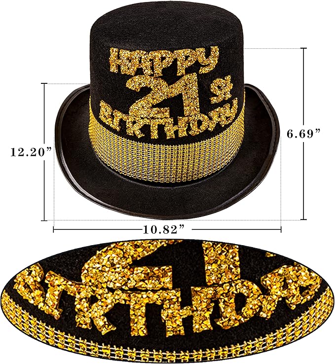 21st Birthday Celebration Bundle - Hat, Sash, Decorations for Men's Milestone Birthday